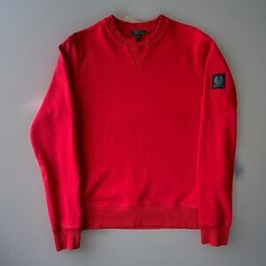 Belstaff Sweatshirt Medium Red Fleece Pullover Outdoors Sportswear New York